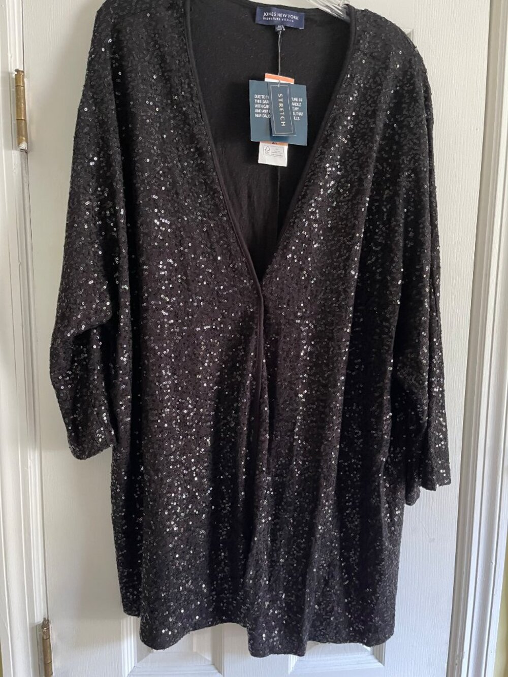 Jones New York, Plus Size, Sequined Kimono Duster, 3X - Picture 5 of 8